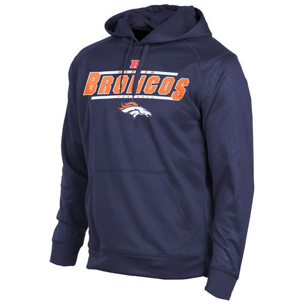 Men Denver Broncos Majestic Synthetic Hoodie Sweatshirt Navy Blue->denver broncos->NFL Jersey